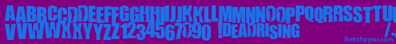 WillametteRising-Schriftart – Blaue Schriften auf violettem Hintergrund