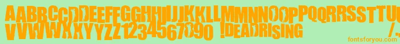 WillametteRising-Schriftart – Orangefarbene Schriften auf grünem Hintergrund
