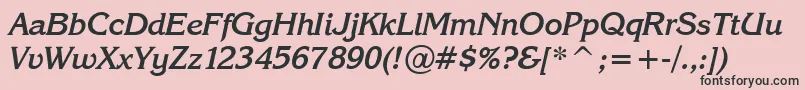 Czcionka KarinaBoldItalic – czarne czcionki na różowym tle