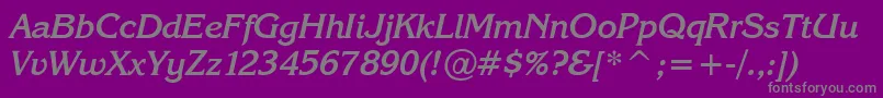 Шрифт KarinaBoldItalic – серые шрифты на фиолетовом фоне