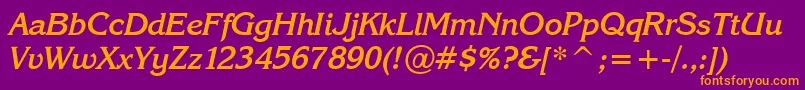 KarinaBoldItalic Font – Orange Fonts on Purple Background