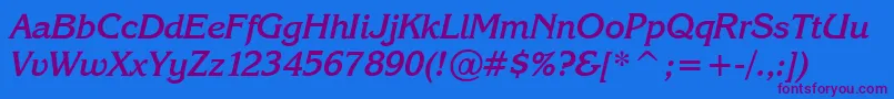 KarinaBoldItalic Font – Purple Fonts on Blue Background