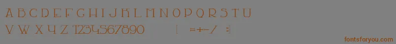 フォントLaChambre67 – 茶色の文字が灰色の背景にあります。