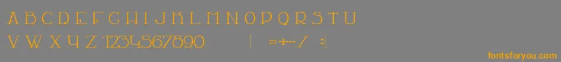 フォントLaChambre67 – オレンジの文字は灰色の背景にあります。