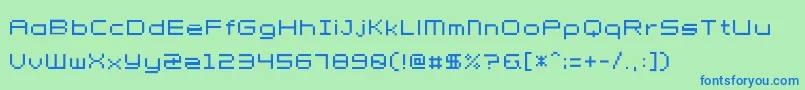 フォントPetit – 青い文字は緑の背景です。