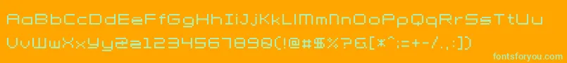 Petit-Schriftart – Grüne Schriften auf orangefarbenem Hintergrund