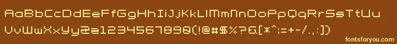 Petit Font – Yellow Fonts on Brown Background
