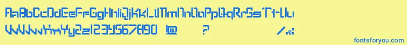 Weitere Informationen zur LostPassenger-Schriftart LostPassenger-Schriftart – Blaue Schriften auf gelbem Hintergrund