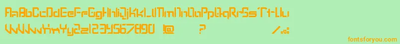 Fonte LostPassenger – fontes laranjas em um fundo verde