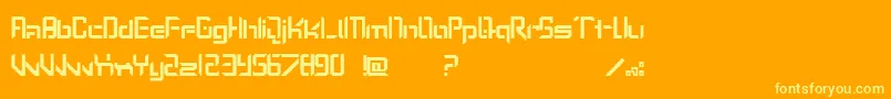 Fonte LostPassenger – fontes amarelas em um fundo laranja