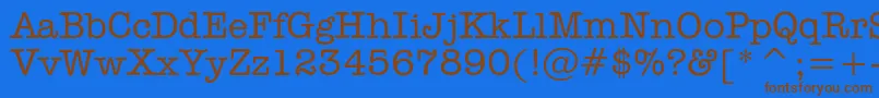 Secretaryc Font – Brown Fonts on Blue Background