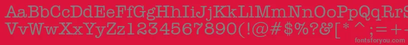 Secretaryc Font – Gray Fonts on Red Background
