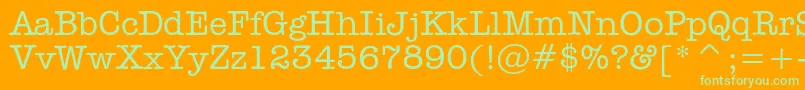 Secretaryc Font – Green Fonts on Orange Background