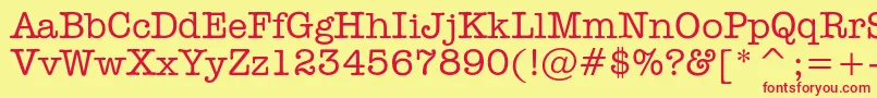 Secretaryc Font – Red Fonts on Yellow Background