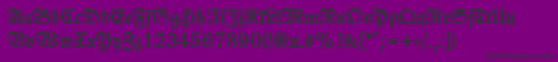 フォントLeipzigFrakturHeavy – 紫の背景に黒い文字