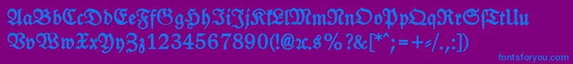 LeipzigFrakturHeavy Font – Blue Fonts on Purple Background