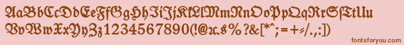 LeipzigFrakturHeavy Font – Brown Fonts on Pink Background