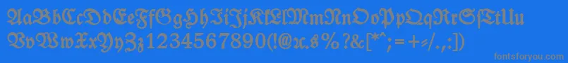 LeipzigFrakturHeavy Font – Gray Fonts on Blue Background