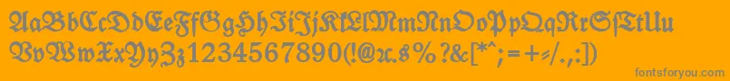 フォントLeipzigFrakturHeavy – オレンジの背景に灰色の文字