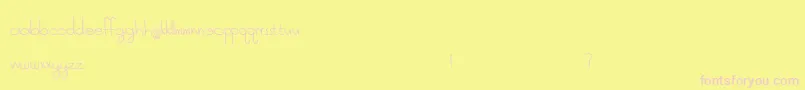 フォントSkyMetropolis – ピンクのフォント、黄色の背景