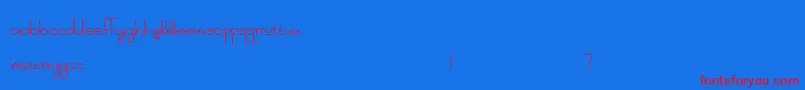 SkyMetropolis Font – Red Fonts on Blue Background