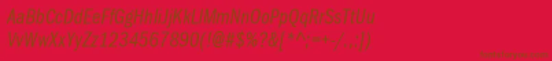 ItcFranklinGothicLtBookCompressedItalic Font – Brown Fonts on Red Background