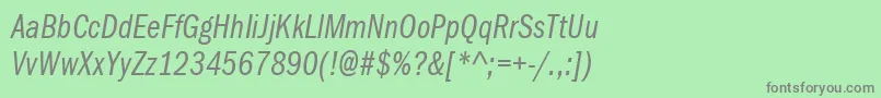 ItcFranklinGothicLtBookCompressedItalic Font – Gray Fonts on Green Background