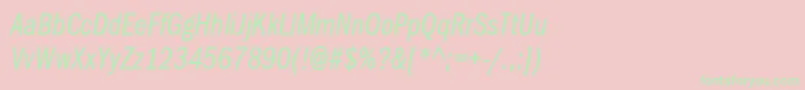 ItcFranklinGothicLtBookCompressedItalic Font – Green Fonts on Pink Background