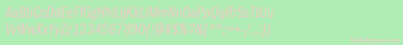 ItcFranklinGothicLtBookCompressedItalic Font – Pink Fonts on Green Background