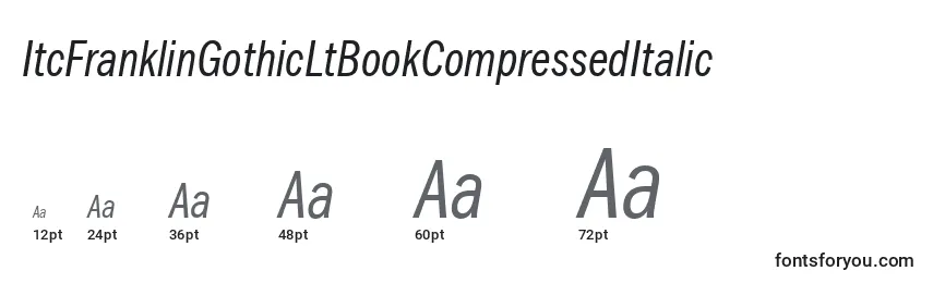 Größen der Schriftart ItcFranklinGothicLtBookCompressedItalic