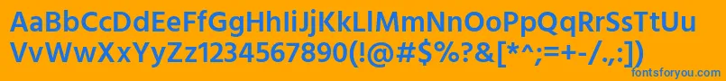 フォントHindSemibold – オレンジの背景に青い文字