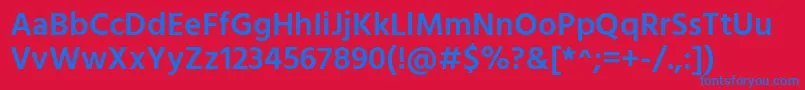 HindSemibold Font – Blue Fonts on Red Background