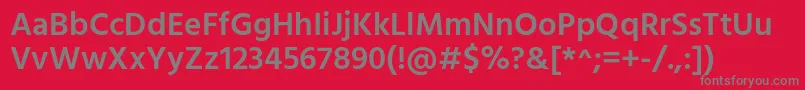 HindSemibold-fontti – harmaat kirjasimet punaisella taustalla