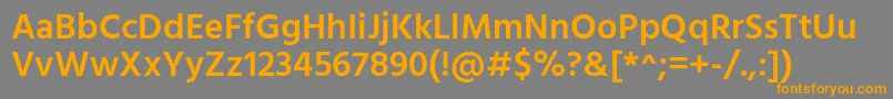 フォントHindSemibold – オレンジの文字は灰色の背景にあります。