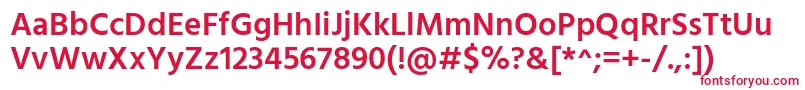 フォントHindSemibold – 白い背景に赤い文字