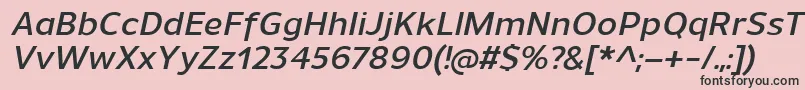 フォントUnimanDemibolditalic – ピンクの背景に黒い文字