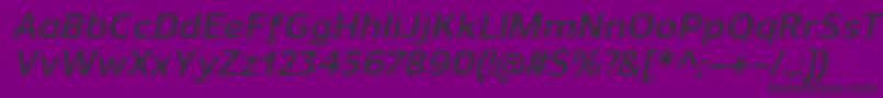 フォントUnimanDemibolditalic – 紫の背景に黒い文字