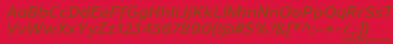 UnimanDemibolditalic Font – Brown Fonts on Red Background