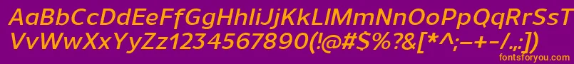 UnimanDemibolditalic Font – Orange Fonts on Purple Background