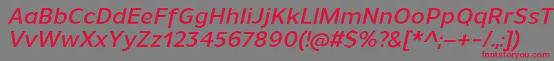 UnimanDemibolditalic Font – Red Fonts on Gray Background