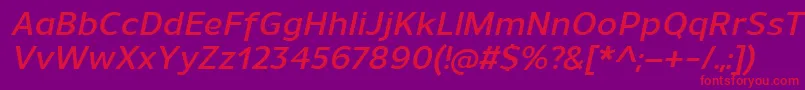 UnimanDemibolditalic Font – Red Fonts on Purple Background