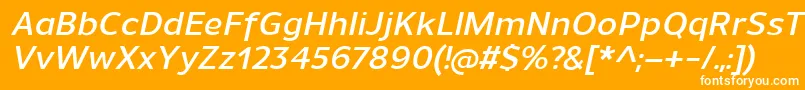 UnimanDemibolditalic Font – White Fonts on Orange Background