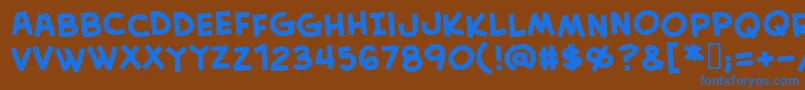 Creabbbフォントについての詳細 フォントCreabbb – 茶色の背景に青い文字