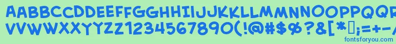 Creabbb Font – Blue Fonts on Green Background