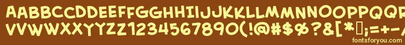 Creabbb Font – Yellow Fonts on Brown Background