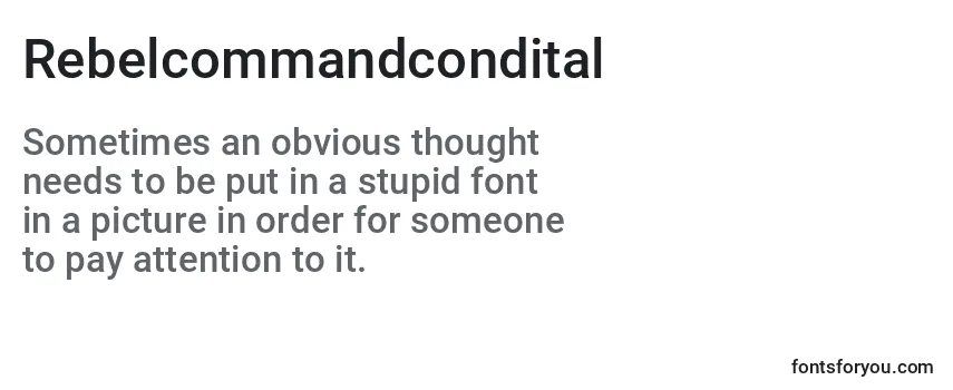 Review of the Rebelcommandcondital Font
