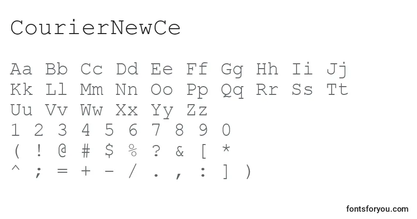 A fonte CourierNewCe – alfabeto, números, caracteres especiais