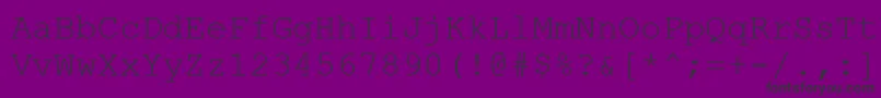 Fonte CourierNewCe – fontes pretas em um fundo violeta