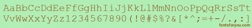 CourierNewCe-fontti – ruskeat fontit vihreällä taustalla
