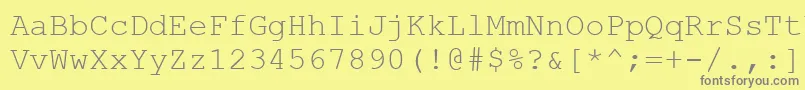 フォントCourierNewCe – 黄色の背景に灰色の文字